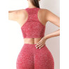 Conjunto deportivo de moda moldeador crop top  y  short levanta cola push up