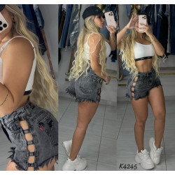 Short Gris Abierto A Los Costado de moda 2025 para mujer