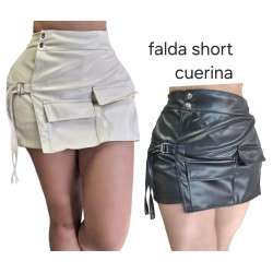 Falda Short de Moda en Cuerina