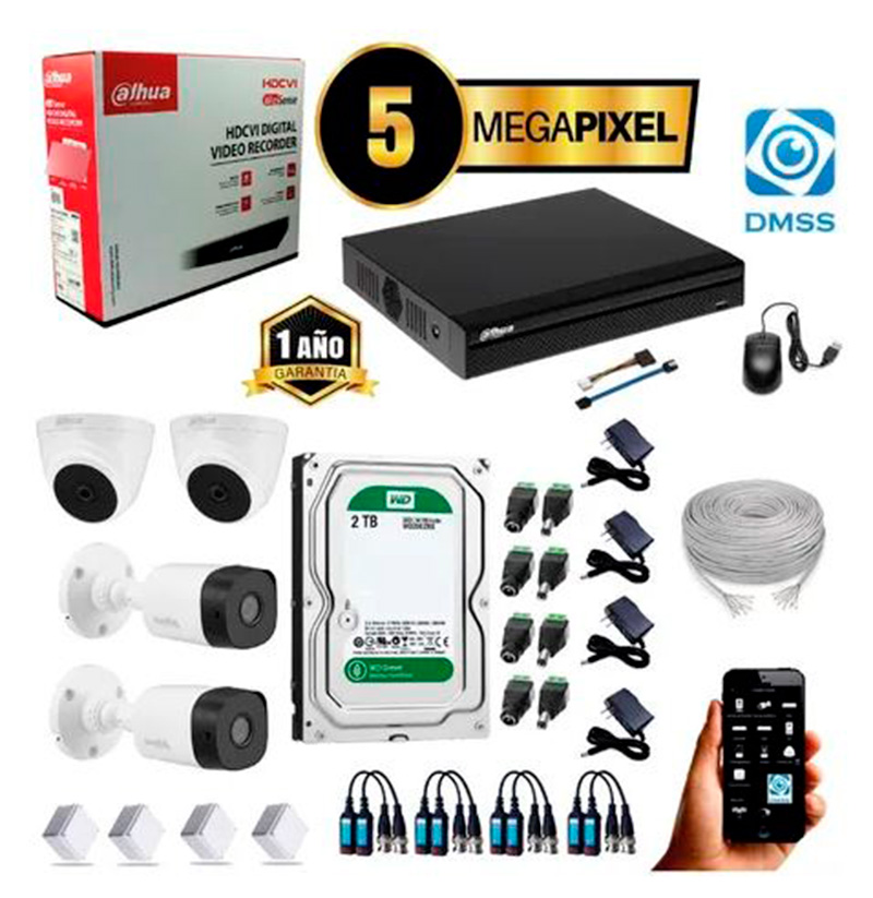 Kit completo de cámaras de seguridad de 5 megapíxles