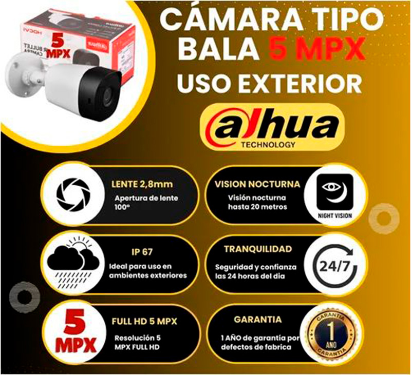 Camara tipo para bala para uso exterior